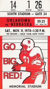 1978 Nebraska Cornhuskers vs. Oklahoma Sooners