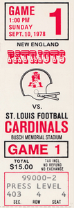 1978 St. Louis Cardinals vs. New England Patriots Ticket Print