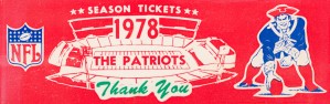 1978 New England Patriots Football Season Ticket Art