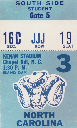 1978 North Carolina Student Ticket