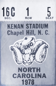 1978 North Carolina Football Ticket Stub Art Remix