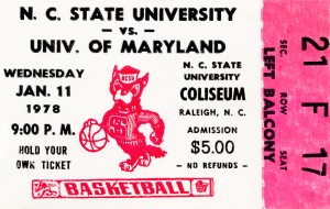 1978 north carolina state university basketball ticket stub canvas art