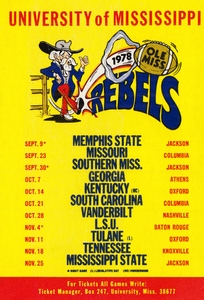 1978 Ole Miss Football Schedule Art