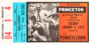 1978 Princeton Basketball Pete Carril Ticket Art