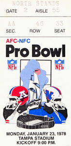 1978 NFL Pro Bowl Ticket Stub Canvas