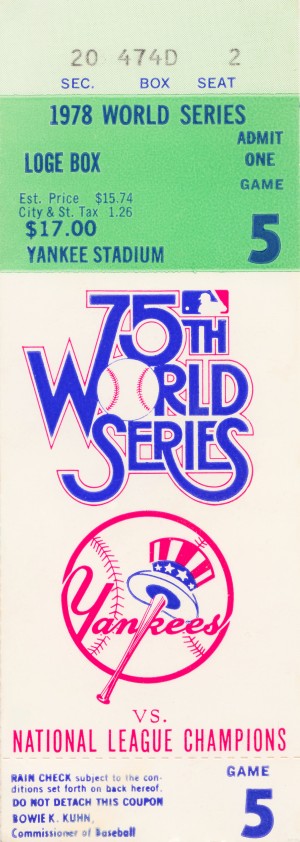 1978 World Series Ticket Art