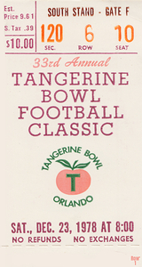1978 Tangerine Bowl Ticket Stub Art