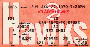 1979 Atlanta Hawks Ticket Stub Art