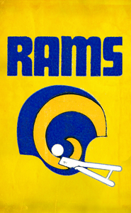1979 LA Rams Retro Football Helmet Wall Art
