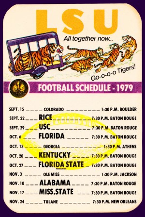 1979 LSU Tigers Schedule