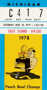 1979 Michigan Wolverines vs. Purdue Boilermakers Ticket Remix Art