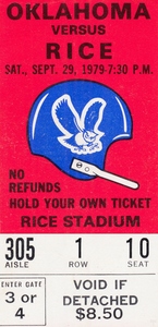 1979 Rice Owls vs. Oklahoma Sooners