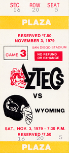 1979 San Diego State vs. Wyoming Football Ticket Print