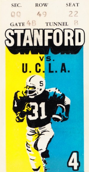 1979 UCLA Bruins at Stanford Cardinal Ticket Art