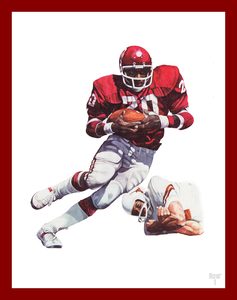 1979 Billy Sims Oklahoma Football Art by Steve Harris