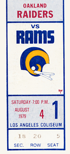 1979 LA Rams vs. Oakland Raiders Ticket Art