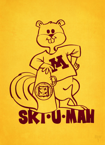 1979 Minnesota Goldy Gopher Mascot Art