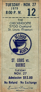 1979 St. Louis Blues Hockey Ticket Stub Art