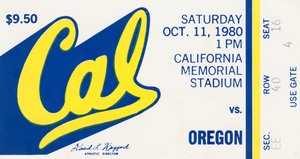 1980 Cal Bears vs. Oregon Ducks