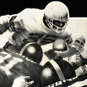 1980 Black and White Retro Football Art