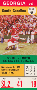 1980 Georgia Bulldogs vs. South Carolina Gamecocks