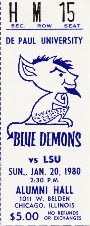 1980 LSU vs. DePaul Basketball Ticket Stub Print