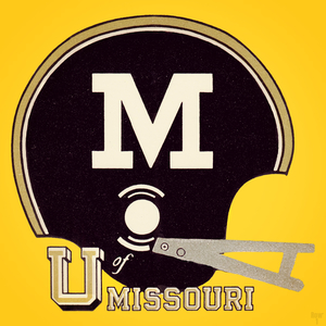 1980 Missouri Tigers Football Helmet Art