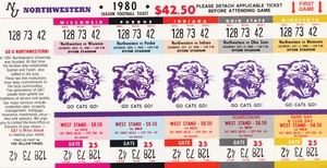 1980 Northwestern Wildcats Football Season Ticket Strip Canvas
