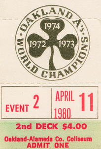 1980 Oakland Athletics Billy Martin First Win