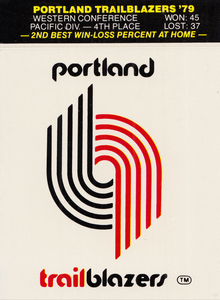1980 Portland Trailblazers Fleer Decal Wall Art