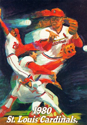 1980 st louis cardinals retro baseball poster