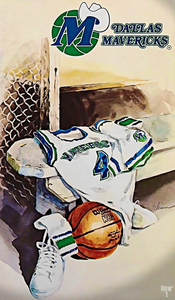 1980 Dallas Mavericks Art by Bill Winn