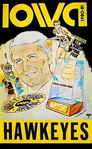 1980 Iowa Hawkeyes Lute Olsen Art by Jack Bender