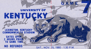 1980 Kentucky Wildcat Football Ticket Stub Remix Art