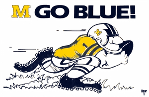 1980 Michigan Football Player Art