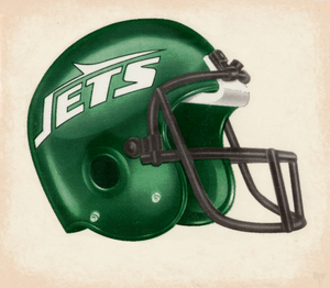 Eighties Retro New York Jets Helmet Art