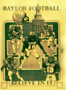 1980s Baylor Bears Football Art by Ted Watts