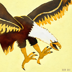 1980s flying avian art 