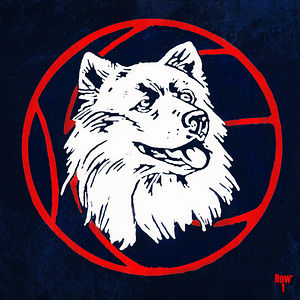1980s UConn Husky Basketball Art