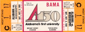 1981 Alabama Football Ticket Canvas Art
