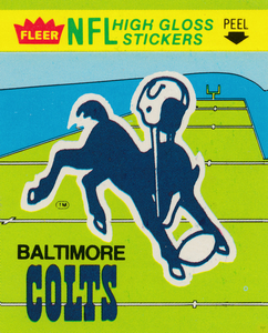 1981 Baltimore Colts Fleer Decal Poster 