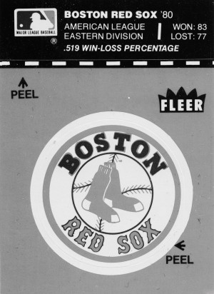 1981 boston red sox fleer decal art black white