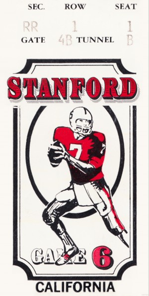 1981 California vs. Stanford Football Ticket Print