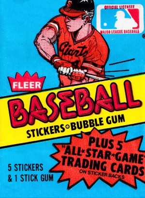 1981 Fleer Baseball Sticker Wax Pack Wall Art 