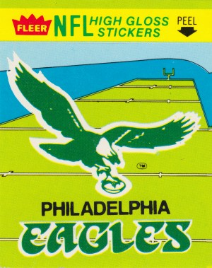 1981 fleer nfl high gloss stickers philadelphia eagles wall art