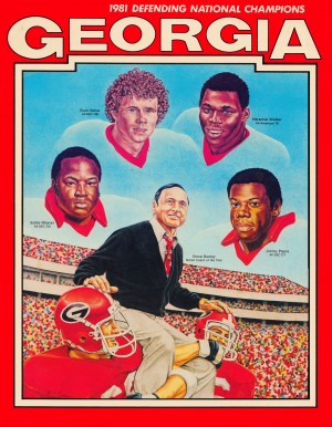 1981 Georgia Bulldogs Retro Football Art