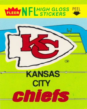 1981 Kansas City Chiefs Fleer Sticker