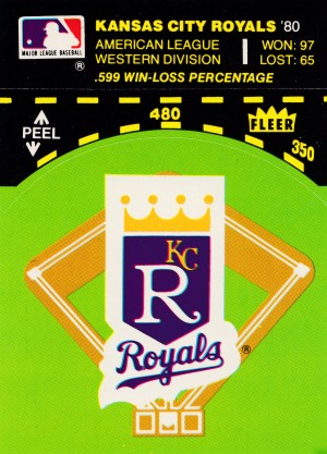 1981 kansas city royals fleer sticker prints