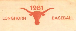 1981 texas longhorn college baseball art