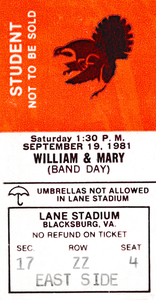 1981 William & Mary vs. Virginia Tech